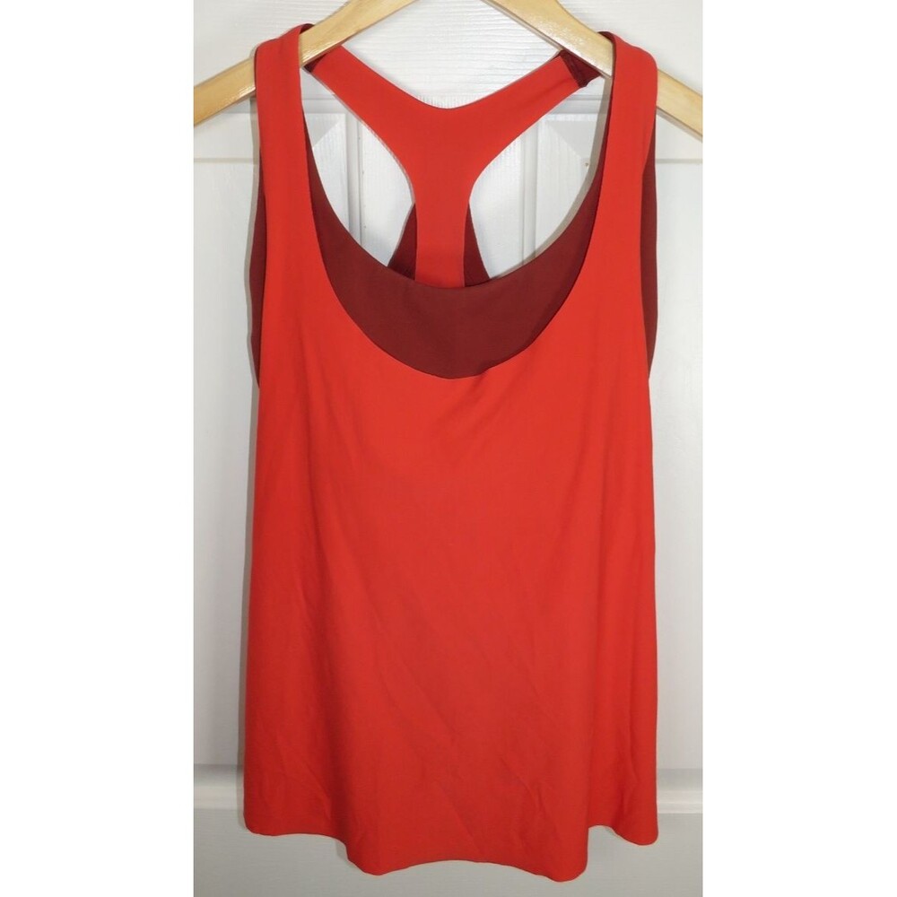 Athleta Ultimate 2-in-1 Support Tank Top Orange/Red Built-In Bra Women’s Medium